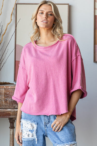 chance meeting mineral wash relaxed tee | pink