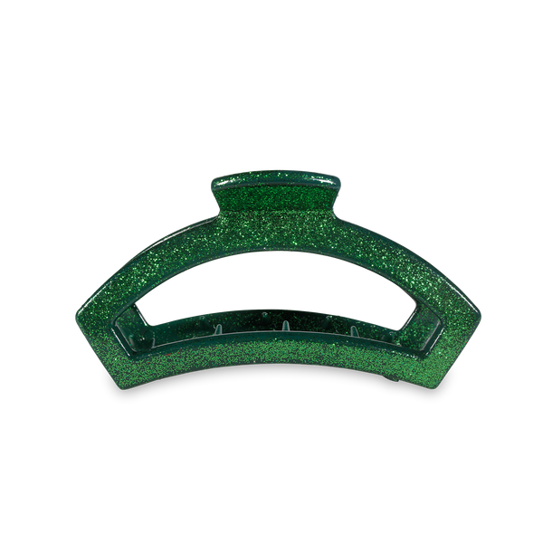 teleties open clip, medium | glitter green