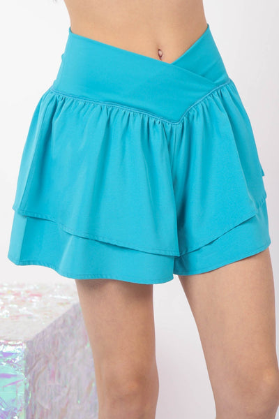 speaking my truth athletic shorts | aqua