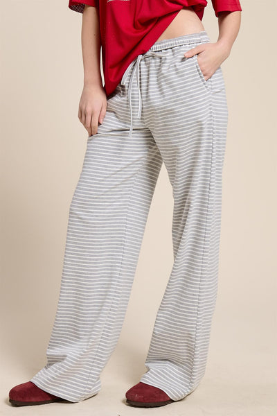 say you will wide leg pants | grey + white