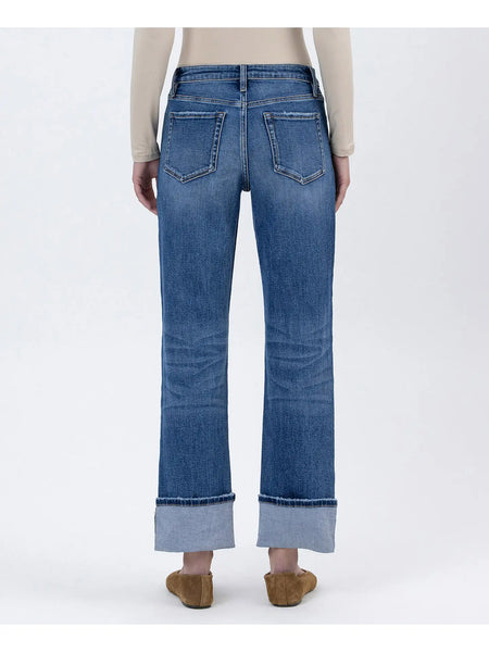 ken high rise single cuff ankle straight leg jeans | benefactor