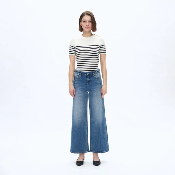 kollins mid rise wide leg jeans | medium wash