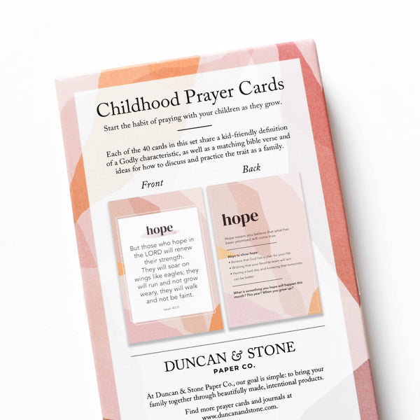 Childhood Prayer Cards | Bible Verse Cards