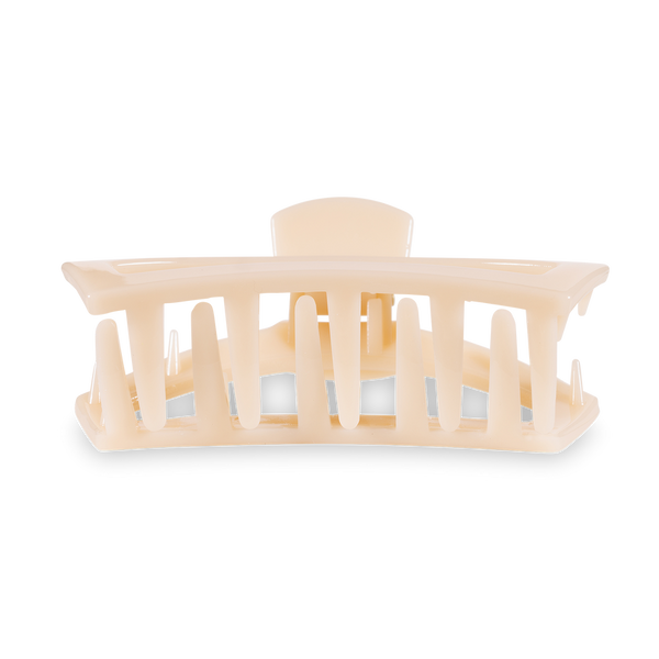 teleties open claw clip, small | almond beige