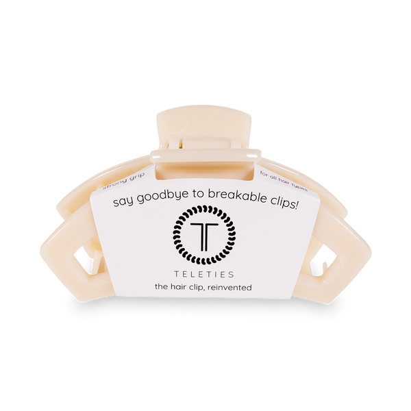 teleties open claw clip, small | almond beige