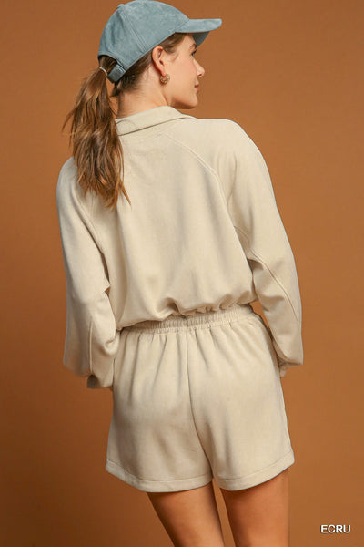 but a dream long sleeve butter romper | ecru