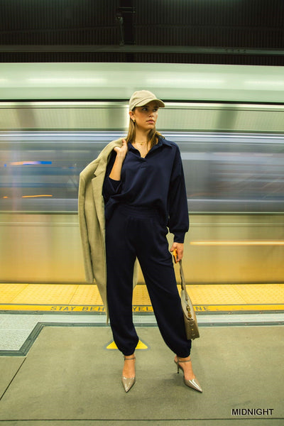 full speed ahead luxe knit pullover | midnight