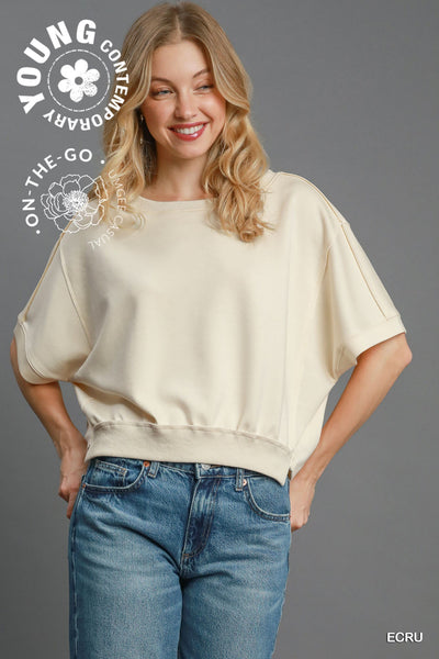 everything I want luxe knit top | ecru
