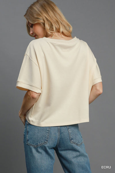 everything I want luxe knit top | ecru