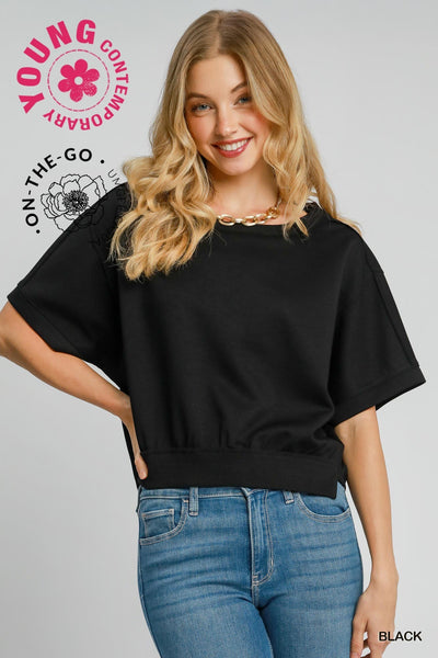 everything I want luxe knit top | black