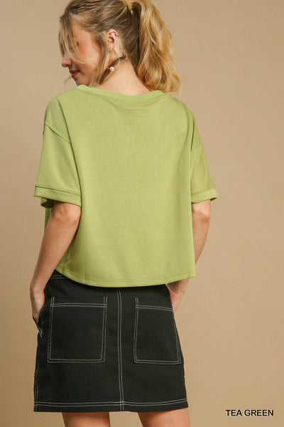 everything I want luxe knit top | tea green