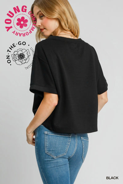 everything I want luxe knit top | black