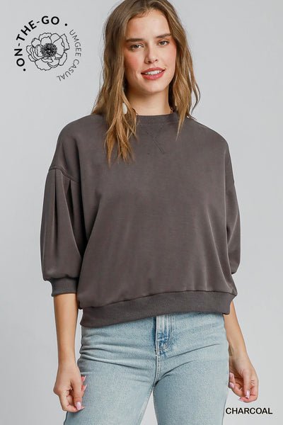 see what happens cupro crewneck | charcoal