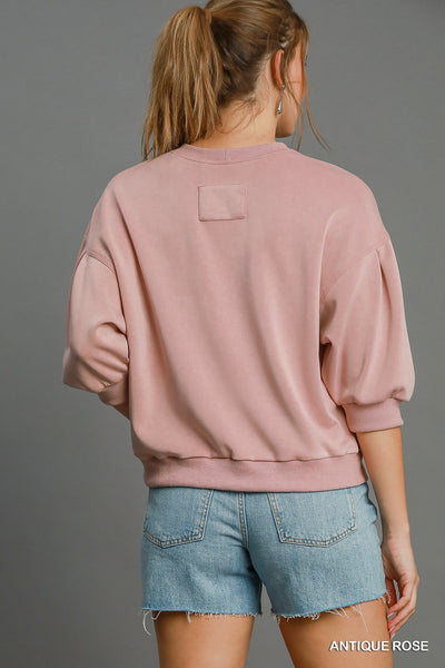 see what happens cupro crewneck | antique rose