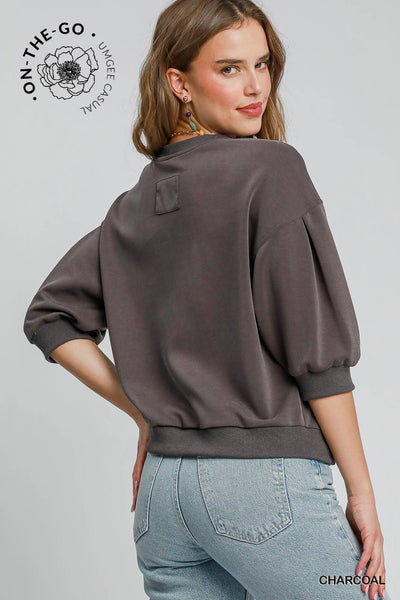 see what happens cupro crewneck | charcoal