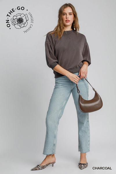 see what happens cupro crewneck | charcoal
