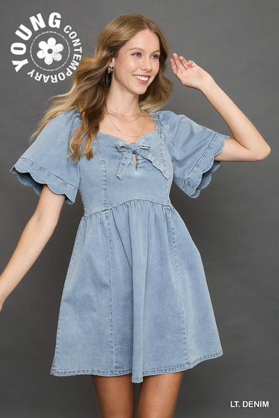 easy on me denim dress | light wash