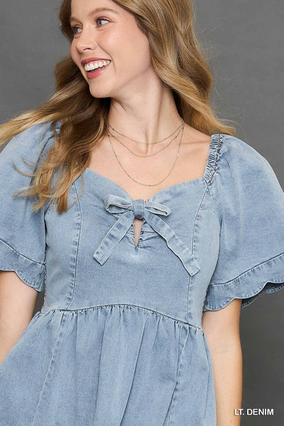 easy on me denim dress | light wash
