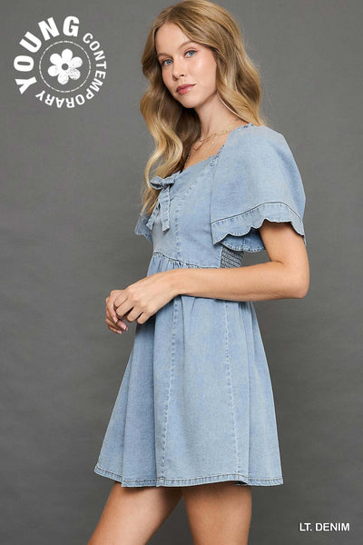 easy on me denim dress | light wash
