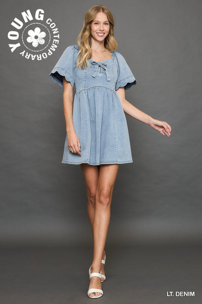 easy on me denim dress | light wash