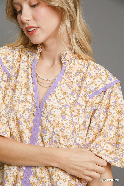 spring has sprung floral top | lavender