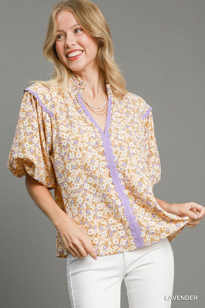 spring has sprung floral top | lavender