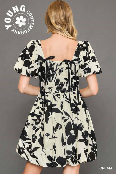 something new floral babydoll dress | cream