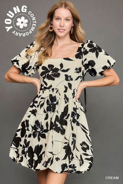 something new floral babydoll dress | cream