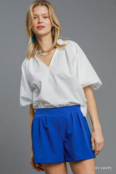 never ordinary seersucker top | off white