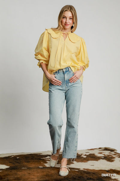 follow my lead scalloped blouse | butter