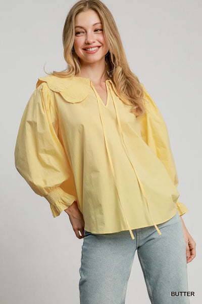 follow my lead scalloped blouse | butter