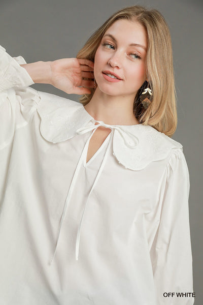 follow my lead scalloped blouse | off white