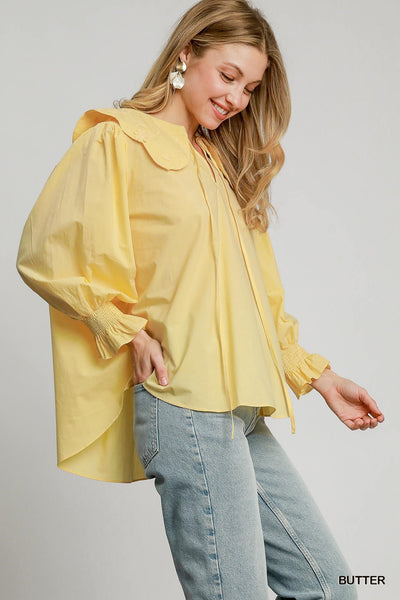 follow my lead scalloped blouse | butter