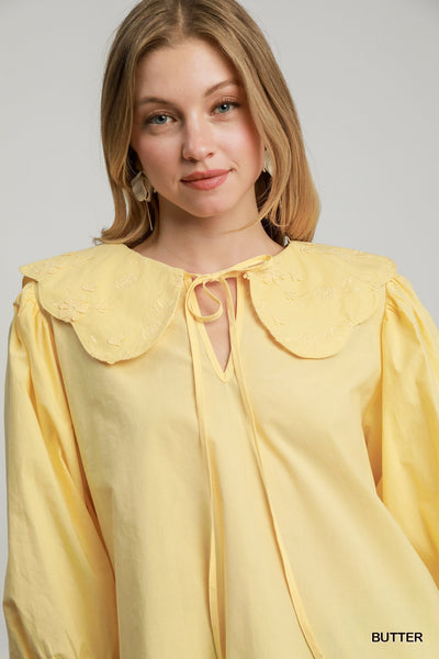follow my lead scalloped blouse | butter