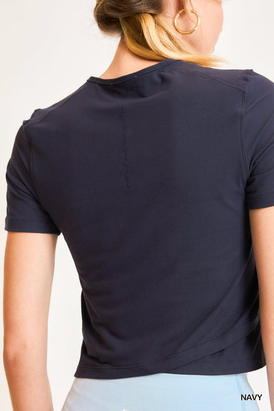 letting it go ruched butter tee | navy