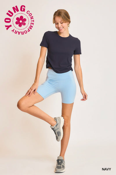 letting it go ruched butter tee | navy