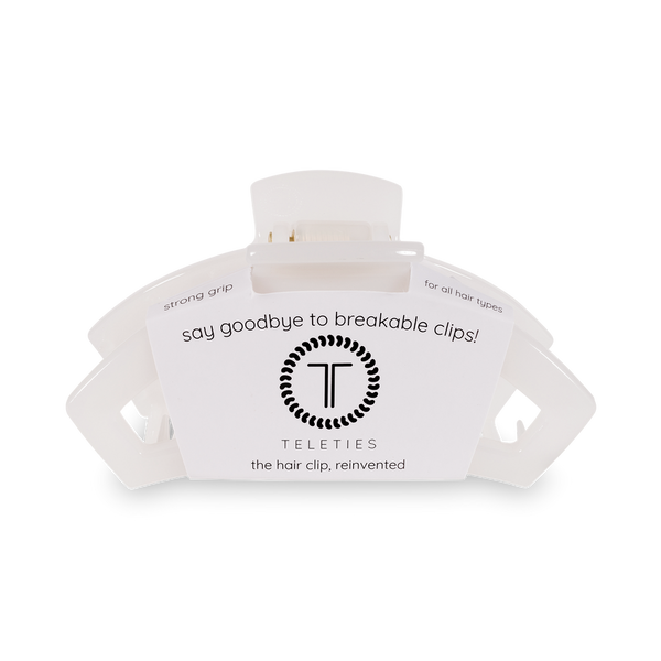 teleties open claw clip, small | coconut white
