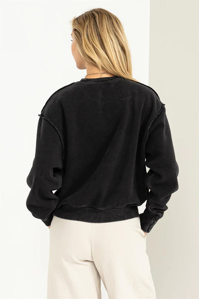 taking it easy pullover | black