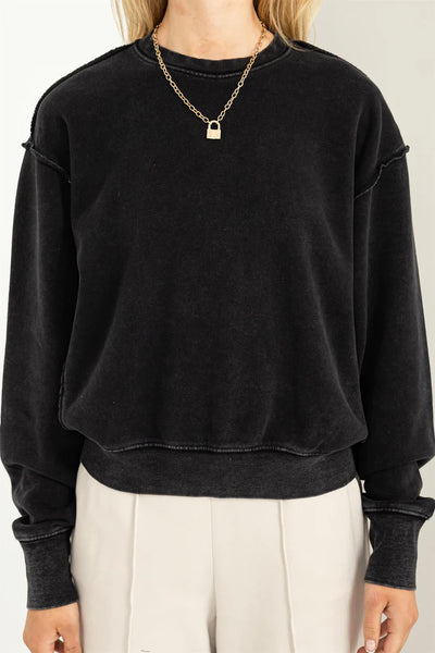 taking it easy pullover | black