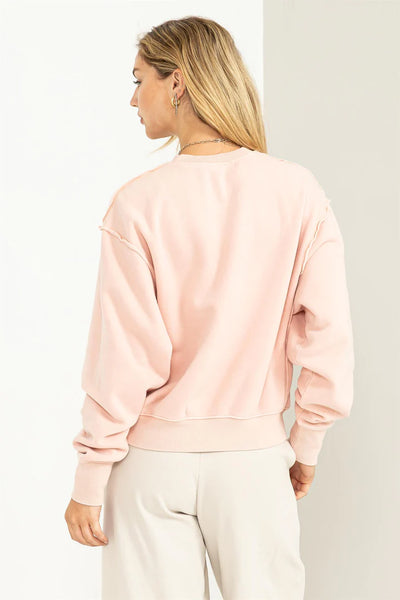 taking it easy pullover | dusty pink