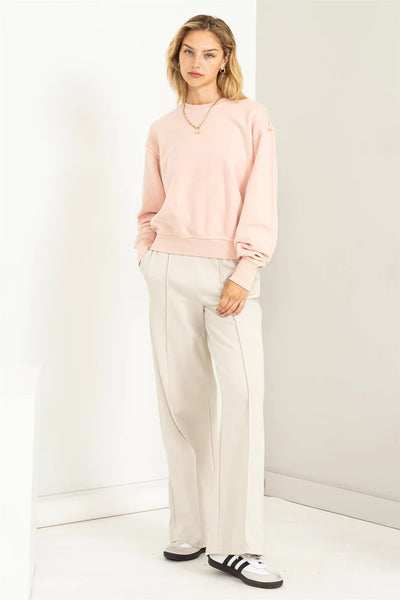 taking it easy pullover | dusty pink
