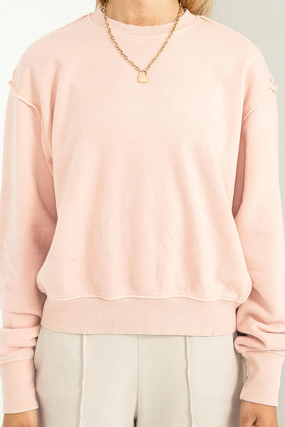taking it easy pullover | dusty pink