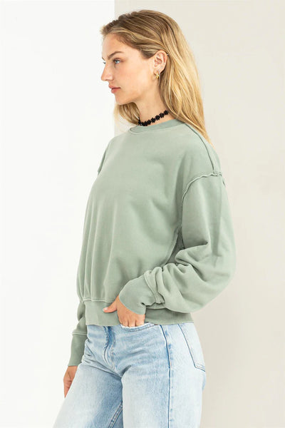 taking it easy pullover | iceberg green