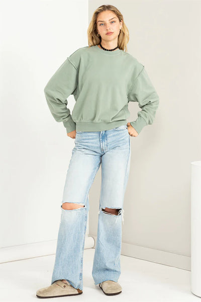 taking it easy pullover | iceberg green