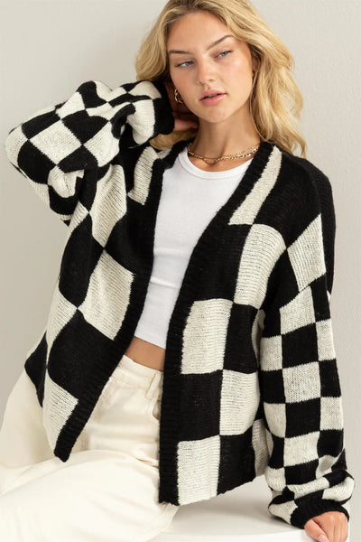 reserved for fun cardigan | black + cream
