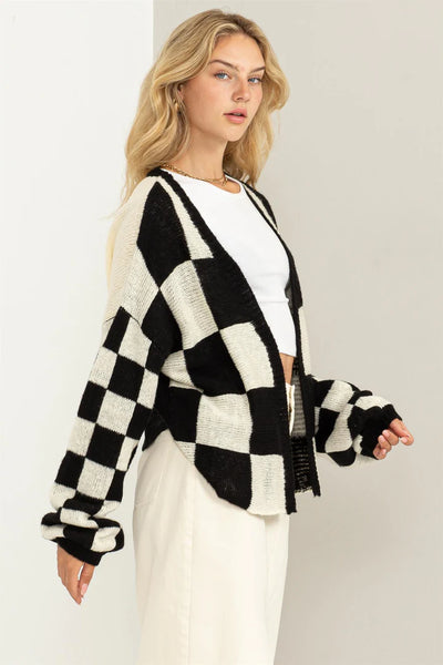 reserved for fun cardigan | black + cream
