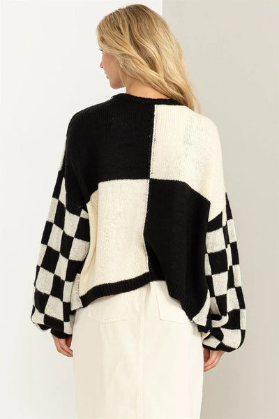 reserved for fun cardigan | black + cream