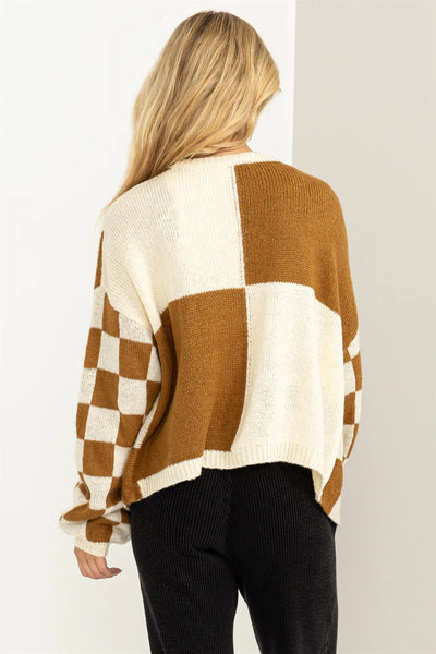 reserved for fun cardigan | brown + cream