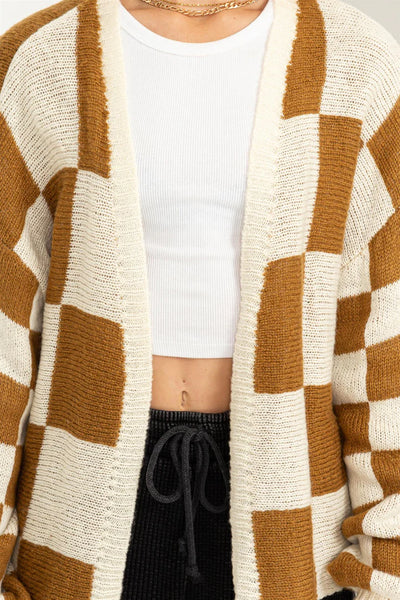 reserved for fun cardigan | brown + cream
