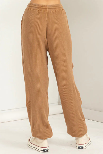 found my happy ribbed joggers | pale brown